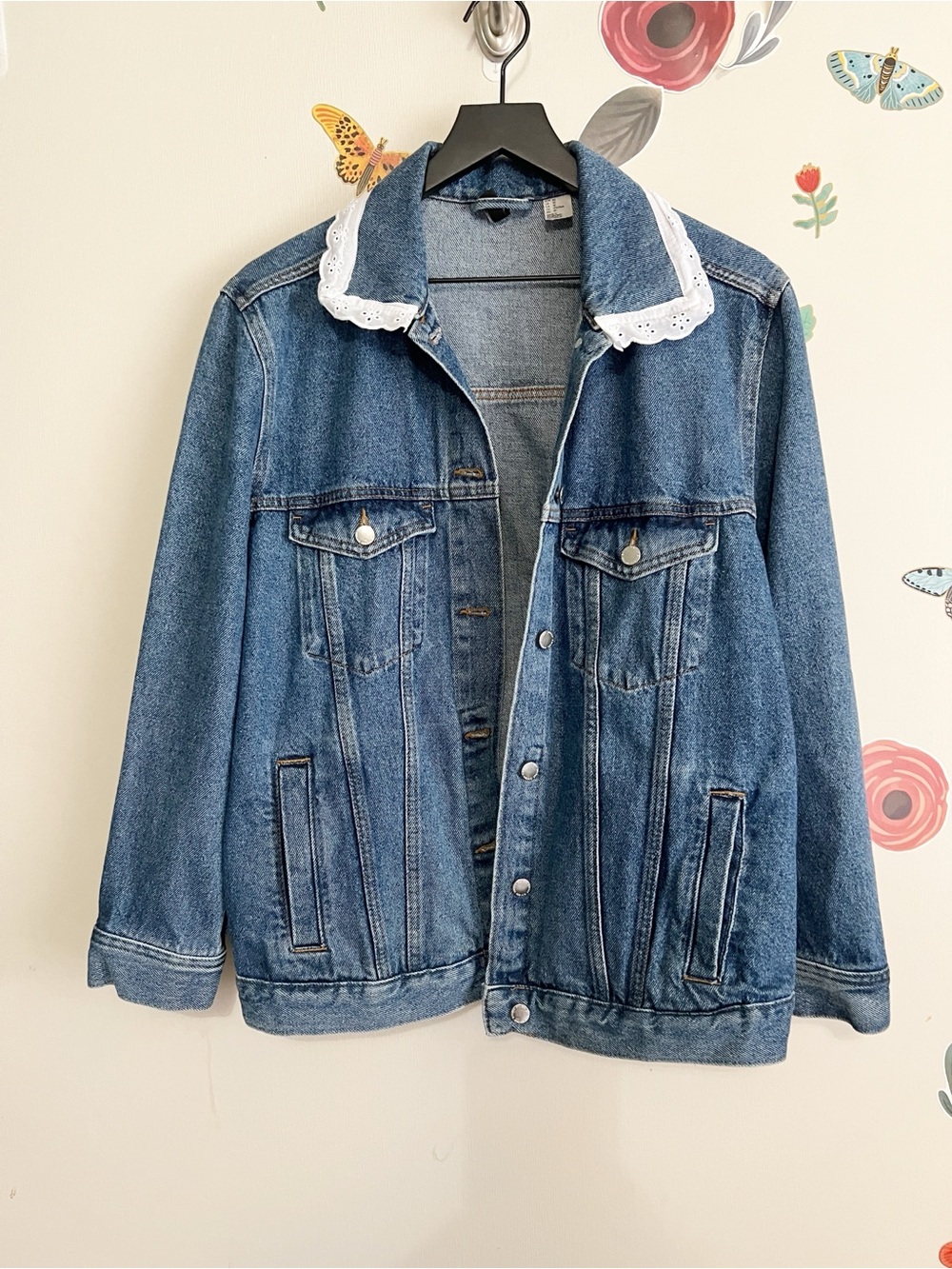 Upcycled H&M Denim Oversized Trucker Jacket M - Picture 3 of 9
